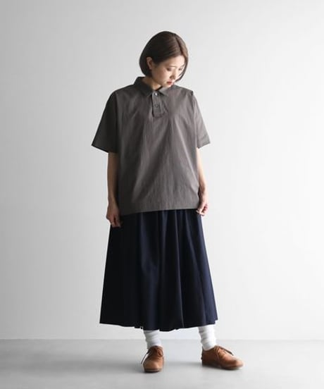 HUIS | オーガニックコットン半袖ポロシャツ（ブラウングレー）【ユニセックス】616