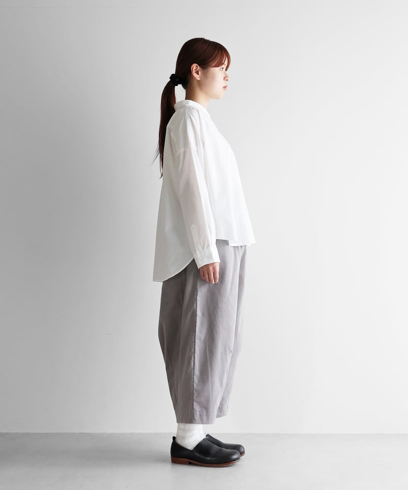huis 遠州織物 みじんコール サルエルバルーンパンツ コーデュロイ HUIS | みじんコールサルエルバルーンパンツ（アッシュグレー）【ユニ