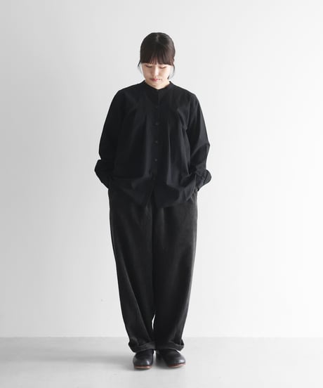 HUIS | 綿麻コーデュロイバルーンパンツロング（太畝・ダークグレー）【ユニセックス】506L