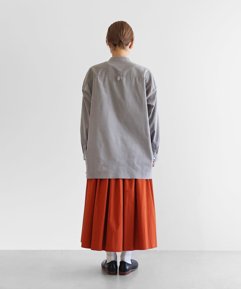 HUIS | みじんコールバンドカラーオーバーシャツ（アッシュグレー