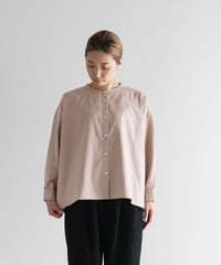 HUIS |やわらかコットンバンドカラーオーバーシャツ（ベージュ）【ユニ