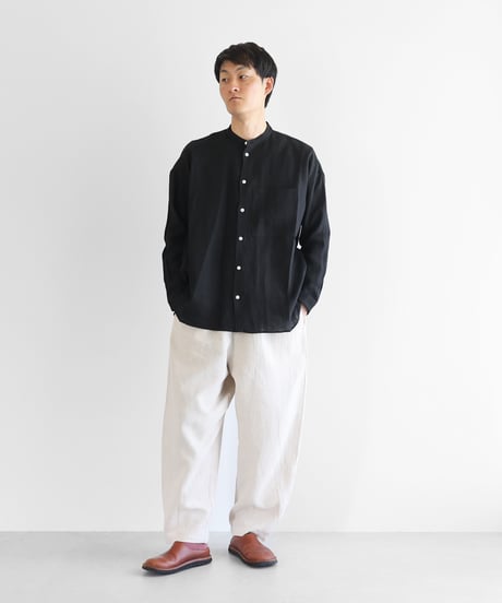 HUIS |オールドレピア天日干しラミーリネンバルーンパンツロング（エクリュ）【ユニセックス】506L