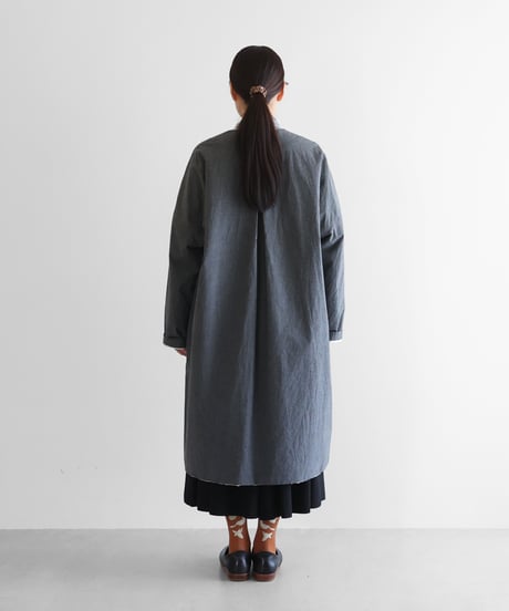 HUIS |ダウンプルーフコットンふかふかオーバーコート（トップ糸ダークグレー）【ユニセックス】305