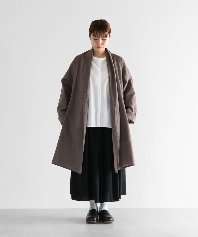 HUIS | ウォッシャブルウールロングカーディガン（チャコール