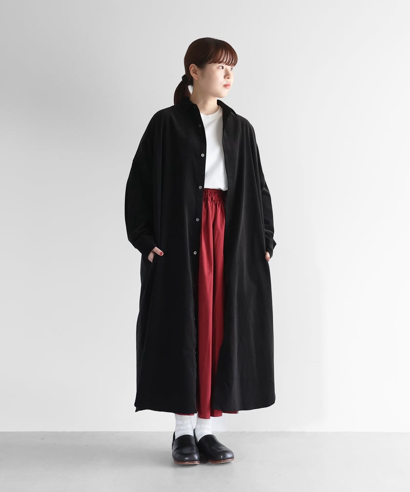 HUIS | ［ほぼ日コラボ］みじんコールロングシャツ（ブラック）【ユニ