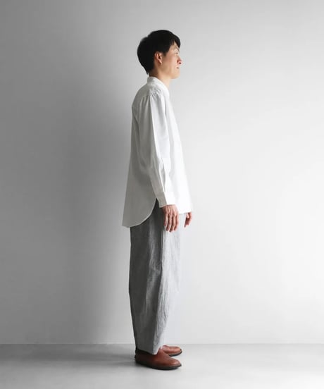 HUIS | 綿麻(コットンリネン)バフクロスバルーンパンツロング（グレー）【ユニセックス】506L