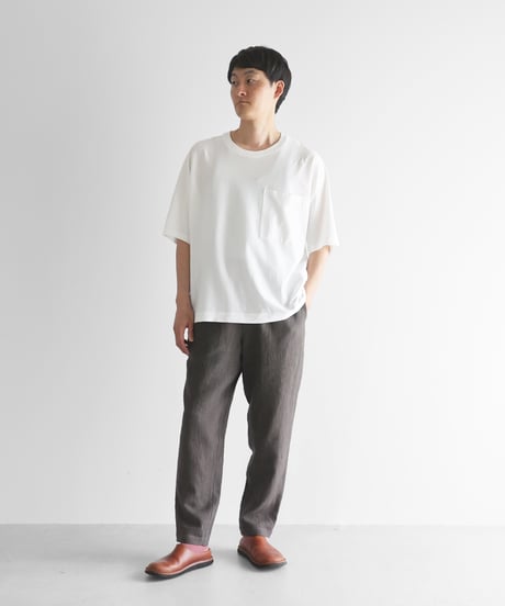 HUIS |オールドレピア天日干しラミーリネンイージープレーンパンツ（チャコールグレー）【ユニセックス】510