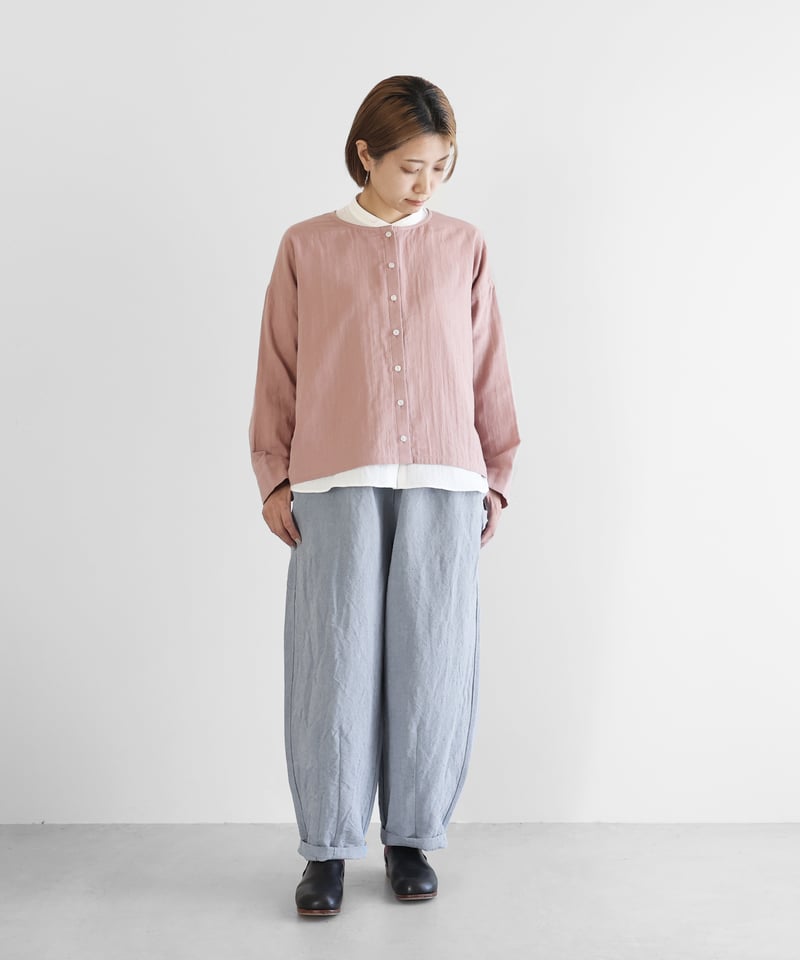 HUIS |バンブーリネンバルーンパンツロング（ライトブルー）【ユニ