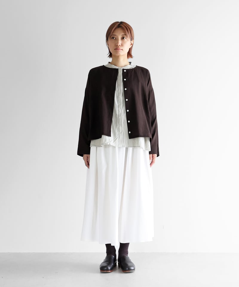 HUIS | ウォッシャブルウールショートカーディガン（ダークモカ