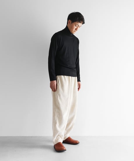 HUIS |［HUIS in house］メリノオプティモウォッシャブルウール天竺長袖タートルネックカットソー（ブラック）【ユニセックス】CS203
