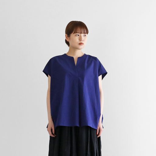 HUIS | オーガニックコットンフレンチスリーブ（フレンチネイビー