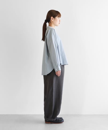 HUIS |オールドレピア天日干しラミーリネンバルーンパンツロング（チャコールグレー）【ユニセックス】506L