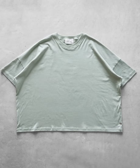 HUIS |［HUIS in house］SUVIN COTTON半袖スクエアワイドカットソーHF（ジェラートグリーン）【レディス】CS208HF