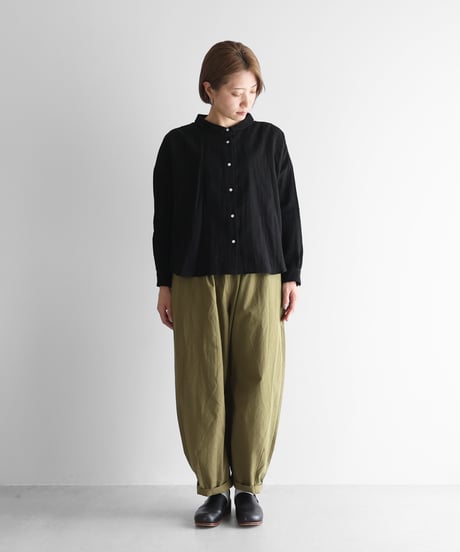 HUIS |やわらかシーチングコットンバルーンパンツロング（オリーブ）【ユニセックス】506L
