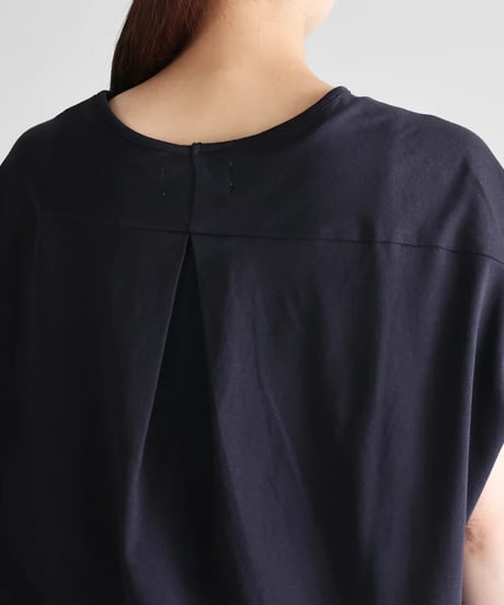 HUIS |［HUIS in house］SUVIN COTTONフレンチスリーブコクーンカットソー（ダークネイビー）【レディス】CS108