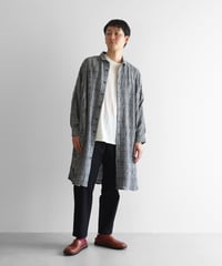 HUIS |“HUIS×尾州”縮絨綿ウールガーゼロングシャツ（グレンチェック）【ユニセックス】016
