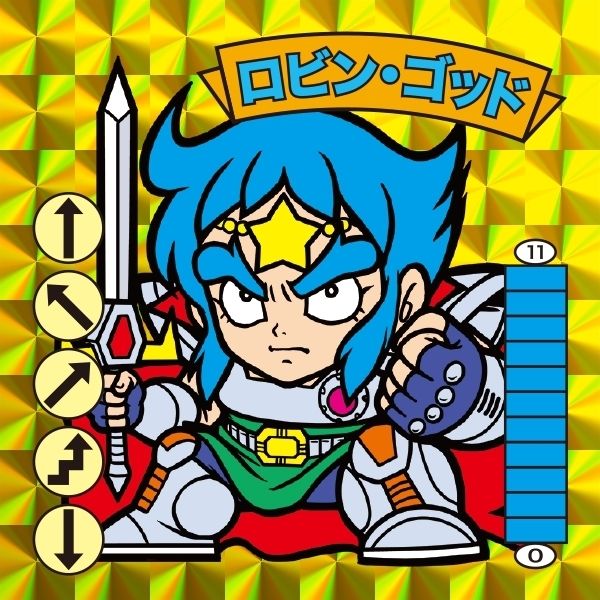 激レア　ガムラツイスト　ロビンゴッド　アニメ化限定2弾　アークチェリー ロビン・ゴッド 黄プリズム / ベン・K・ゴッド赤プリズムシール2枚組