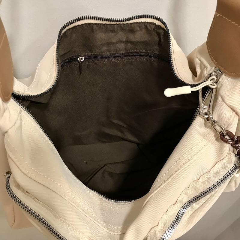 【アイボリー】Rect/バケットショルダーバッグ TRIP.INN】2WAY ぴったりポケット横型ショルダーバッグ S Life Style