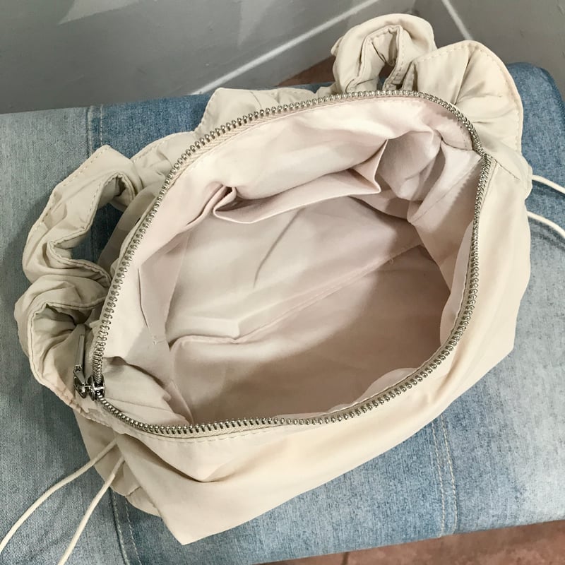 andRoma】ドローストリングショルダーバッグ アイボリー | andRoma