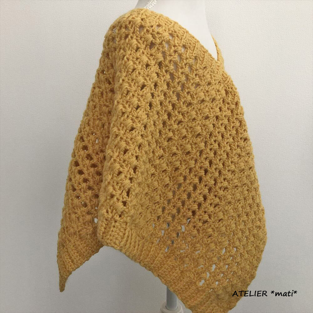 【美品】アンビデックス 手編みかぎ針編みポンチョ hqdefault.jpg