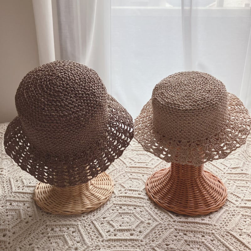 ダウンロード版かぎ針編み図】透かしブリムのサマーハット | かぎ針