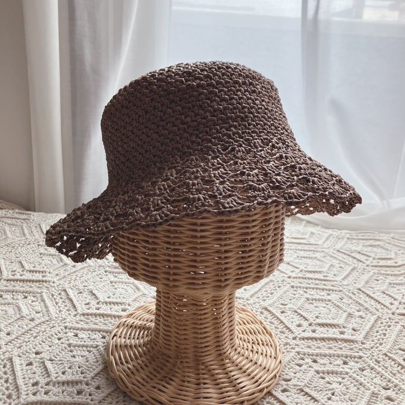 ダウンロード版かぎ針編み図】透かしブリムのサマーハット | かぎ針