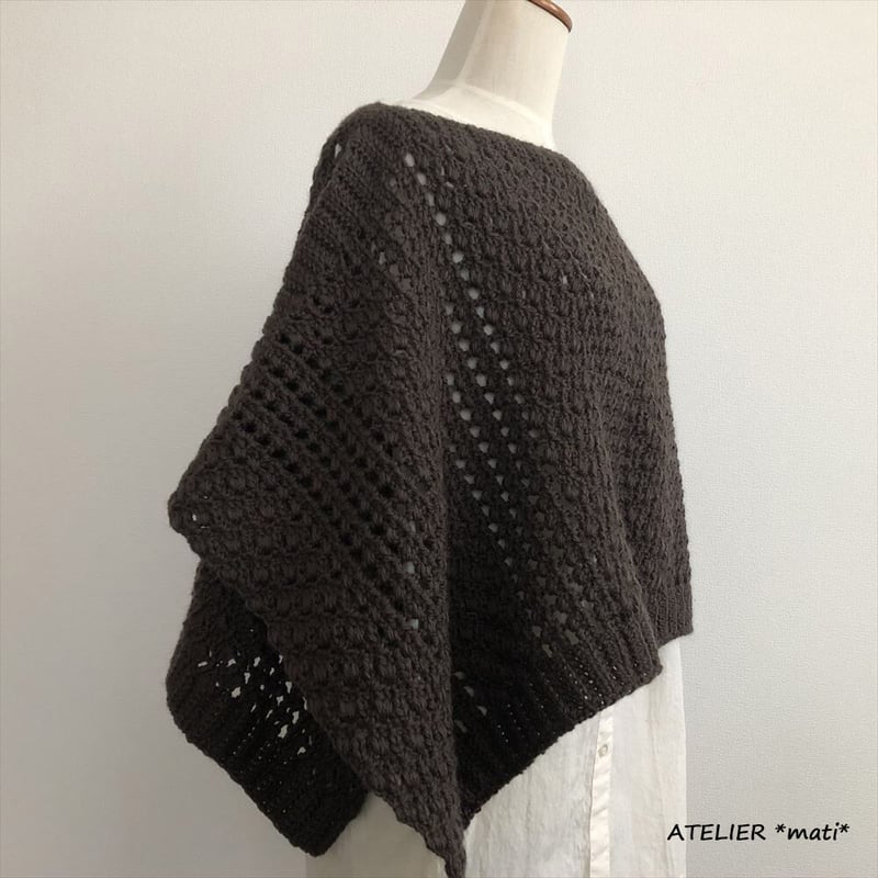 【美品】アンビデックス 手編みかぎ針編みポンチョ hqdefault.jpg