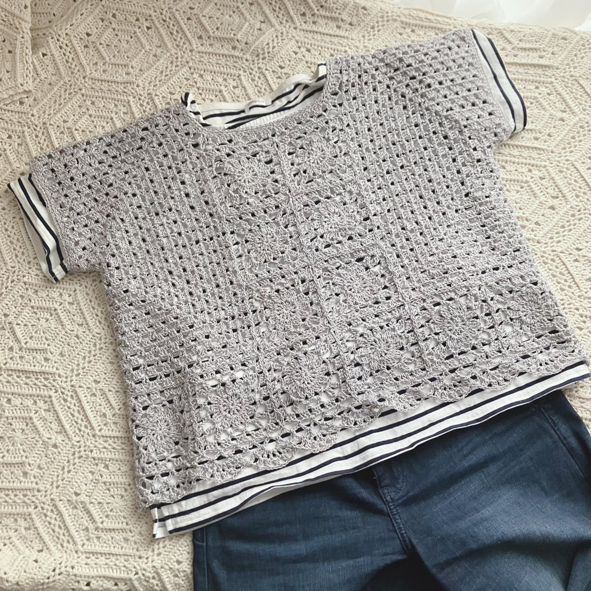 ハンドメイド　モチーフ編み　中古 fit=scale-down,w=1200