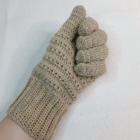 【ダウンロード版編み図】かぎ針編みで編む交差編みの5本指手袋