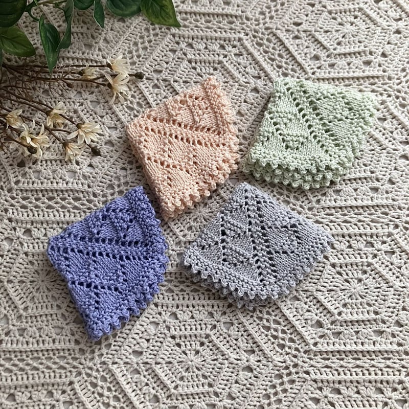 手編み　ベニワレン　ダイヤ　大判　ムーリルト ダウンロード版編み図】棒針編みのダイヤ柄ニッタオル | かぎ針編み