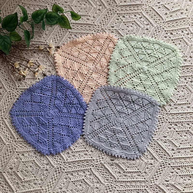 ダウンロード版編み図】棒針編みのダイヤ柄ニッタオル | かぎ針編み