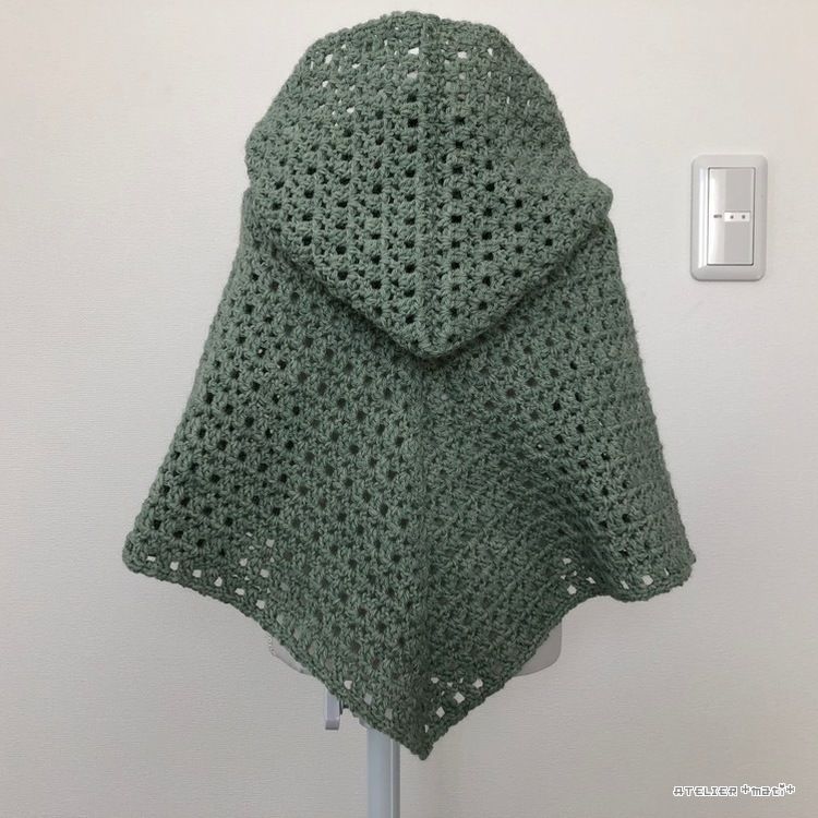【美品】アンビデックス 手編みかぎ針編みポンチョ 美品】アンビデックス 手編みかぎ針編みポンチョ