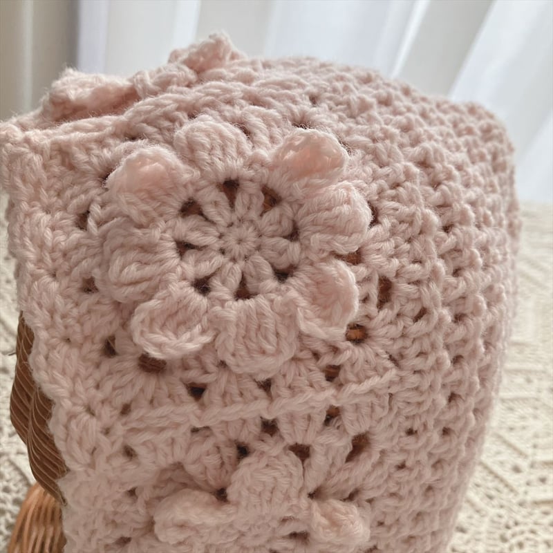 ダウンロード版編み図】お花モチーフのバラクラバ | かぎ針編み雑貨の