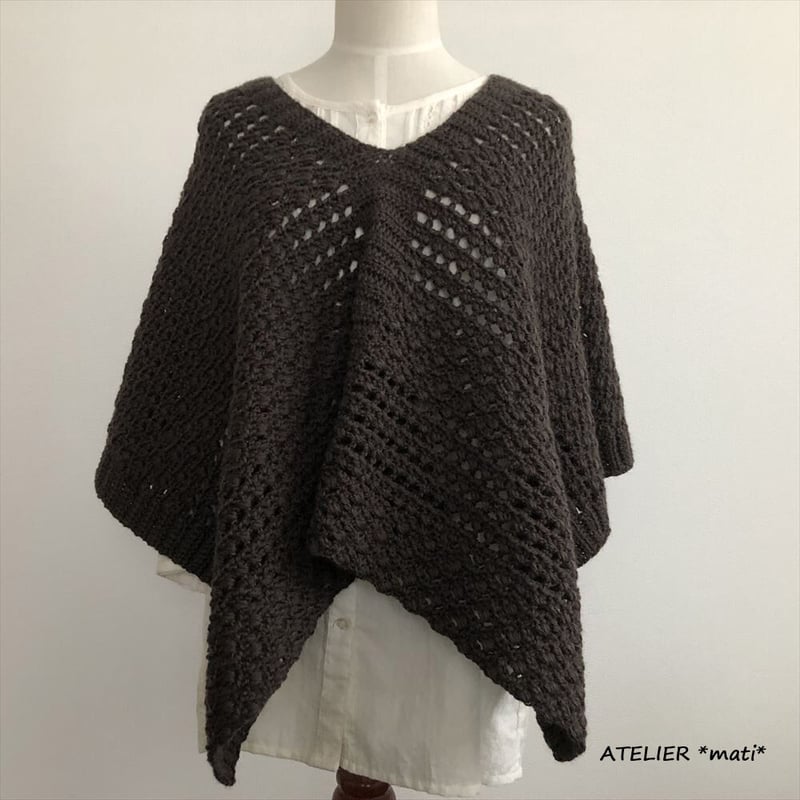 ダウンロード版編み図】交差編みの2Wayポンチョ・2サイズ | かぎ針編み