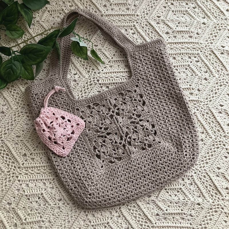 ダウンロード版編み図】モチーフ繋ぎのトートバッグ | かぎ針編み雑貨