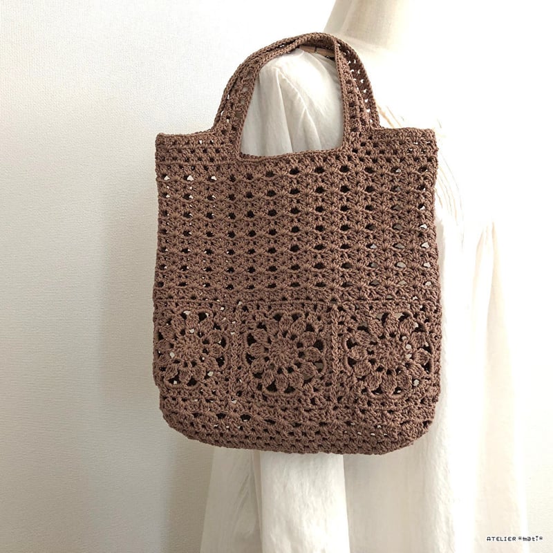 とわ　花結び編みバッグ　2個セット 花結び編み。かごバック。クラフトバンド。オーダー専用 2025年