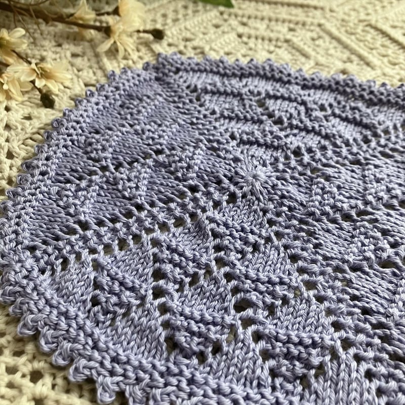 ダウンロード版編み図】棒針編みのダイヤ柄ニッタオル | かぎ針編み