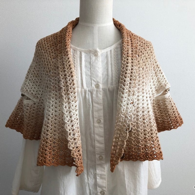 ダウンロード版編み図】3Wayで着られる半円ストール | かぎ針編み雑貨