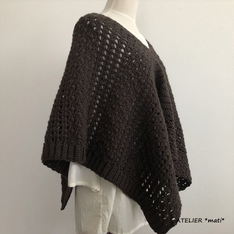 ダウンロード版編み図】交差編みの2Wayポンチョ・2サイズ | かぎ針編み