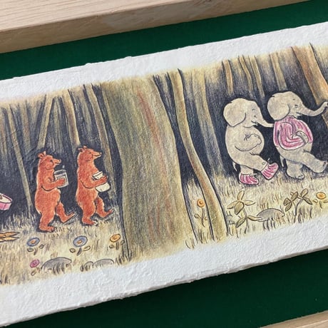 絵本『もりのなか』 彩色特殊プリント