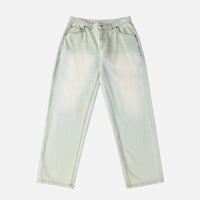 "Dime" Relaxed Denim Pants (Bleached Sky)