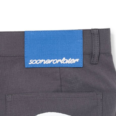 "SOL" Cotton Ripstop Baggy Shorts (Gray)