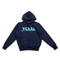 "ISAAC×FLASH" Logo(gritter) Hoodie (Navy)