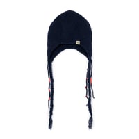 "SOL" Hand-knitted Flight Cap (Navy)