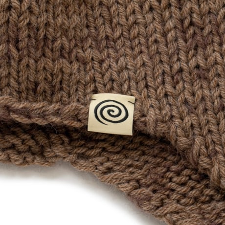 "SOL" Hand-knitted Flight Cap (Brown)