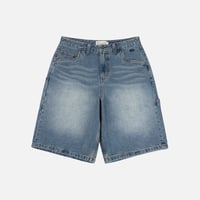 "Dime" Classic Denim Shorts (Sandblasted Indigo)