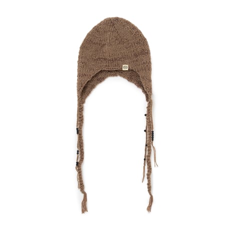 "SOL" Hand-knitted Flight Cap (Brown)