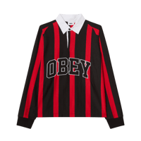 "OBEY" LANDON LS STRIPE POLO (Black Mulch)