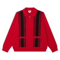 "OBEY" MATT ZIP UP SWEATER (Red Multi)