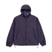 "SOL" Stripe Nylon Hooded Jacket (Navy)